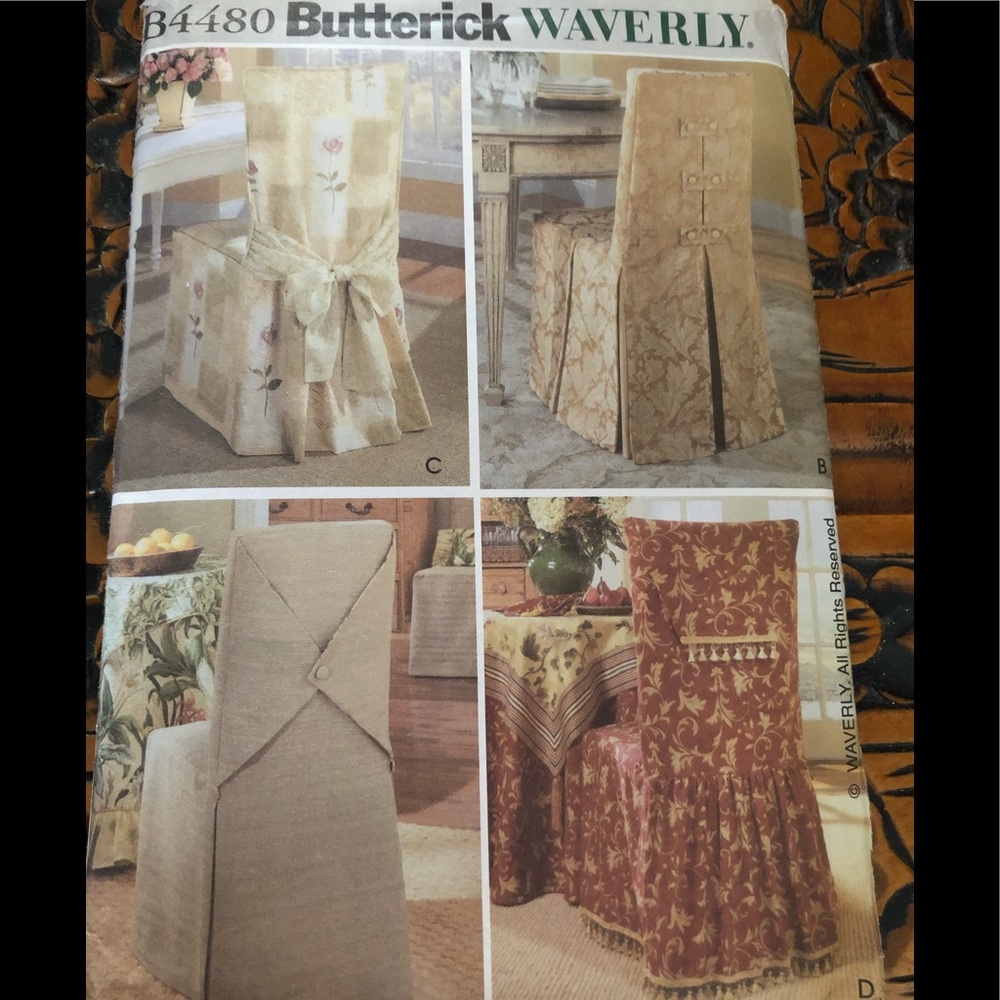 - -Butterick Waverly B4480 chair cover sewing pattern